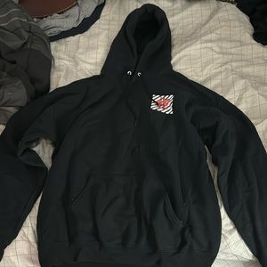 Black Hoodie w/ Flower Design